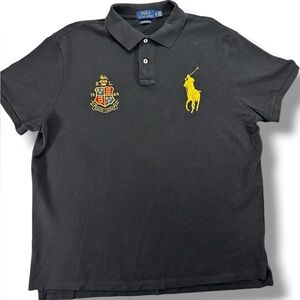 Polo Ralph Lauren Big Pony Crest Polo Shirt Size XL Black Custom Slim Fit